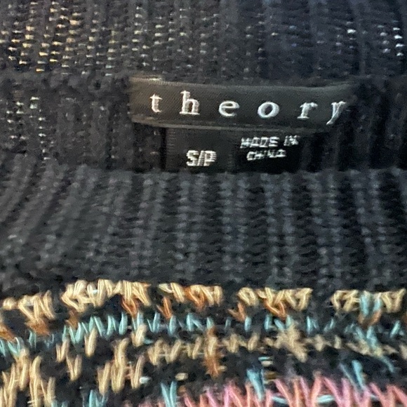 Theory Hadar Chunky Silk/Linen Pullover Sweater in Multi Color, Size Small - Picture 6 of 7